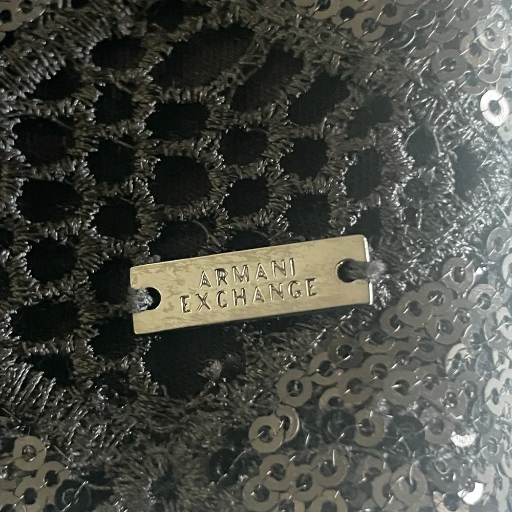 Armani Exchange Black Lace Sequin Sheath Dress Size S - Picture 10 of 15